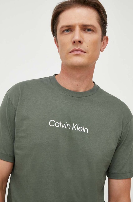 Памучна тениска Calvin Klein зелен K10K111346