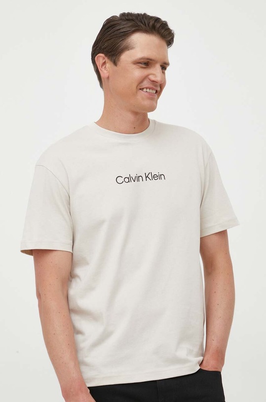 Bavlnené tričko Calvin Klein béžová K10K111346