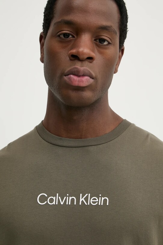 Calvin Klein t-shirt bawełniany zielony K10K111346