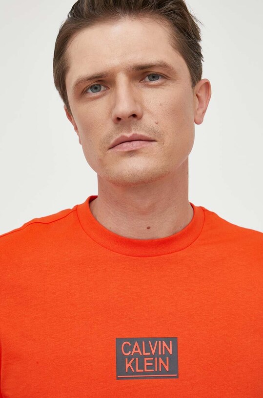 Calvin Klein t-shirt bawełniany pomarańczowy K10K111528