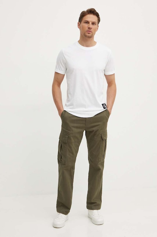 Bavlněné tričko Calvin Klein Jeans J30J323482 bílá AA00