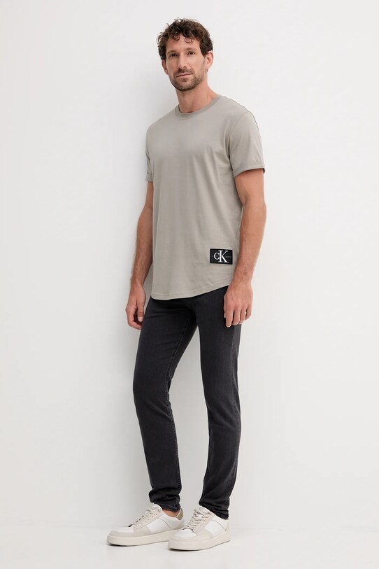 Pamučna majica Calvin Klein Jeans J30J323482 siva AA00