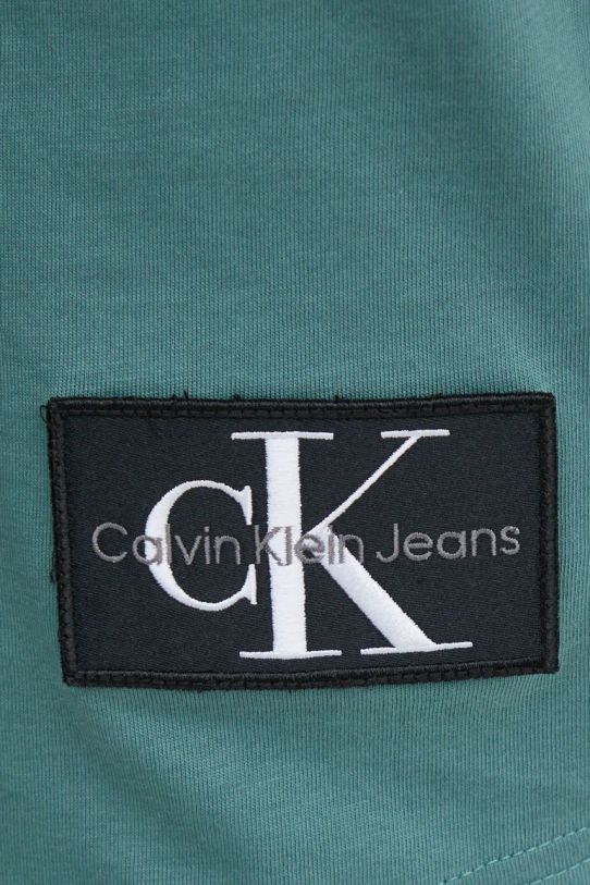 Хлопковая футболка Calvin Klein Jeans J30J323482 бирюзовый