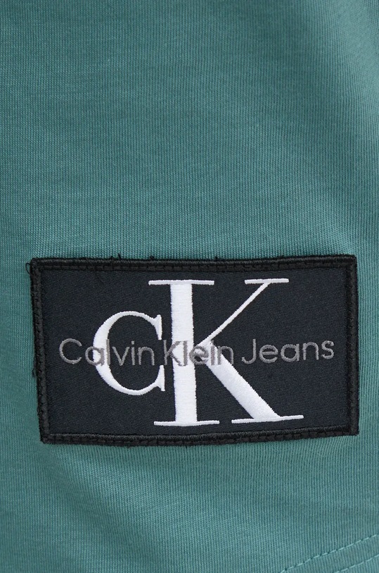 Памучна тениска Calvin Klein Jeans J30J323482 тюркоазен