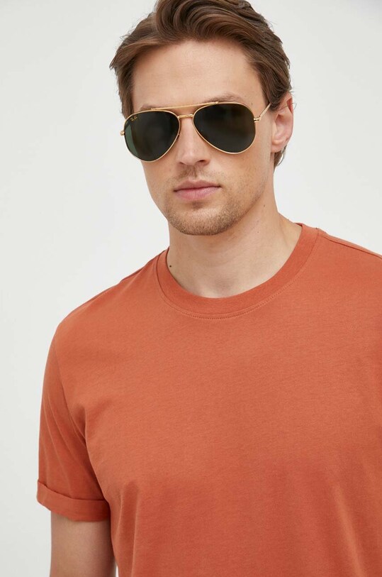 Calvin Klein Jeans t-shirt bawełniany brązowy J30J323482