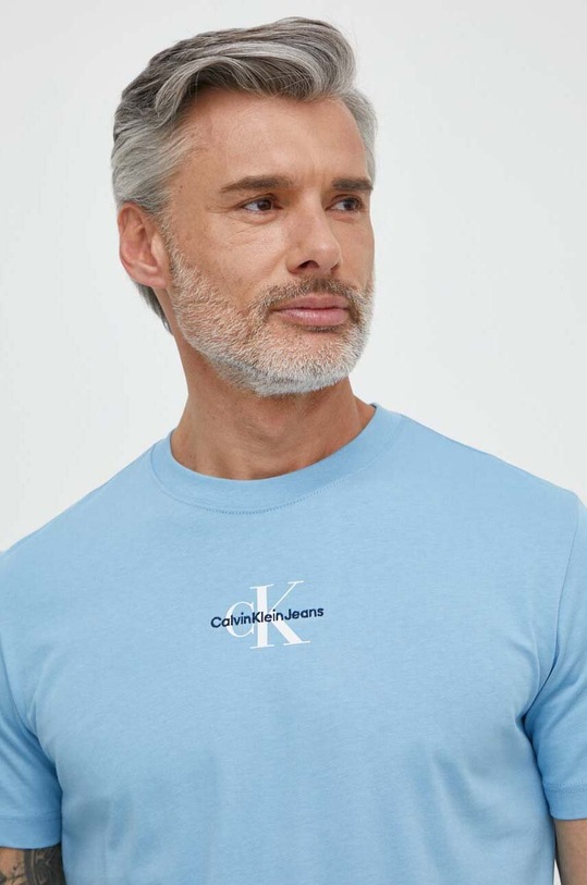 Calvin Klein Jeans t-shirt bawełniany J30J323483 niebieski SS24