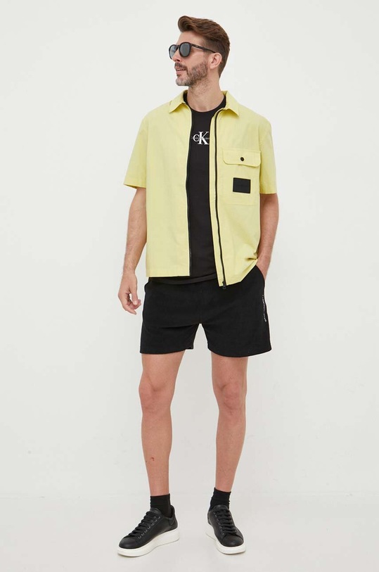 Bavlnené tričko Calvin Klein Jeans J30J323483 čierna SS24