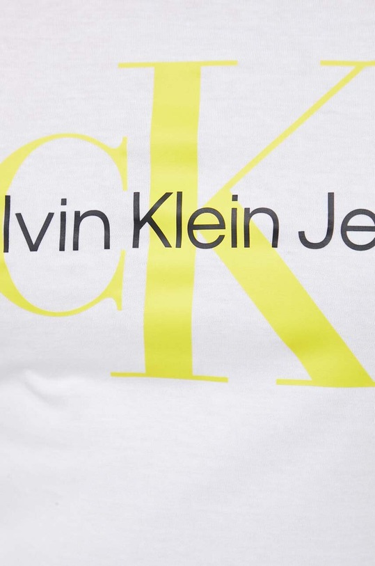 Bavlněné tričko Calvin Klein Jeans J30J320806 bílá