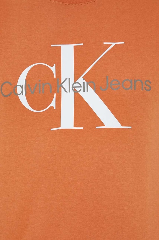 Bavlněné tričko Calvin Klein Jeans J30J320806 oranžová