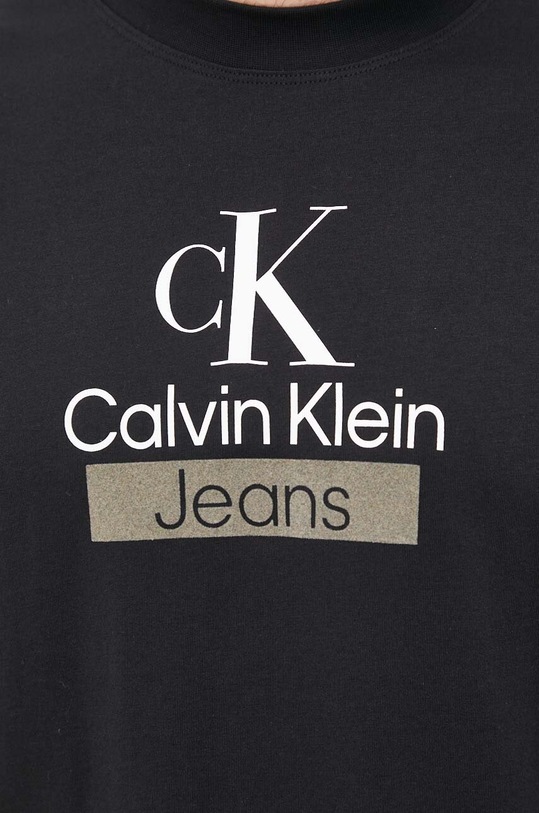 Памучна тениска Calvin Klein Jeans J30J323759 черен