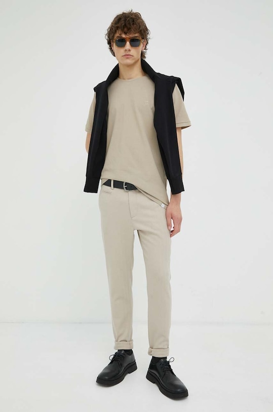 Хлопковая футболка Les Deux LDM101007 бежевый SS24