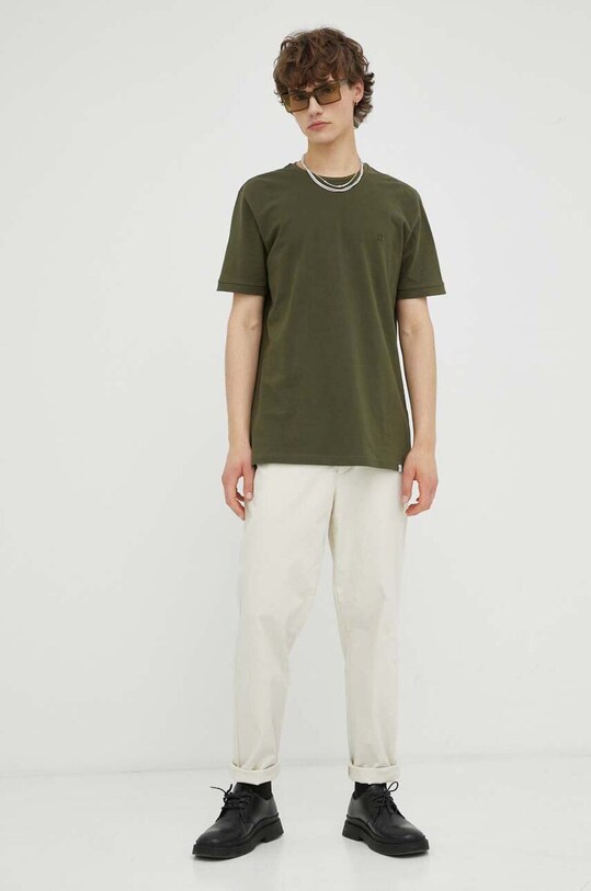 Les Deux tricou din bumbac LDM101007 verde SS24