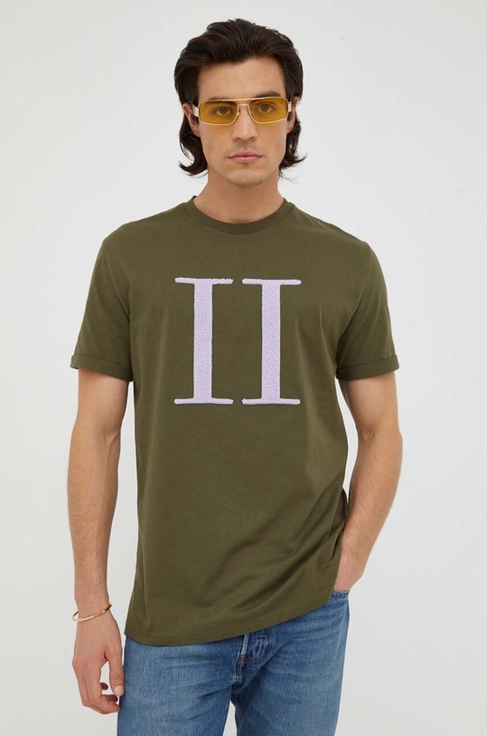 Bombažna kratka majica Les Deux LDM101110 zelena AW23