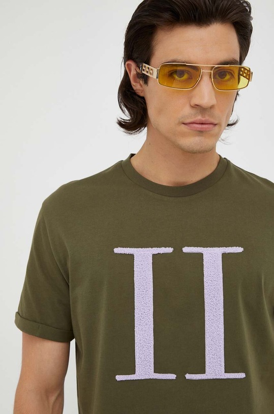 Bombažna kratka majica Les Deux zelena LDM101110