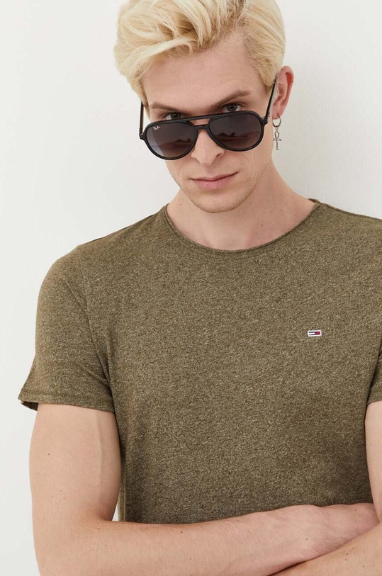 Μπλουζάκι Tommy Jeans πράσινο DM0DM09586.