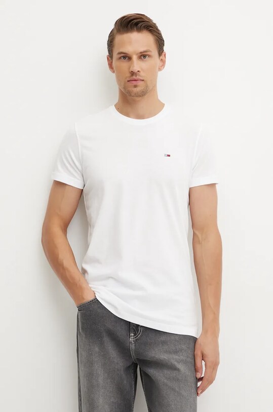 Βαμβακερό μπλουζάκι Tommy Jeans 2-pack DM0DM15381 καφέ AW24