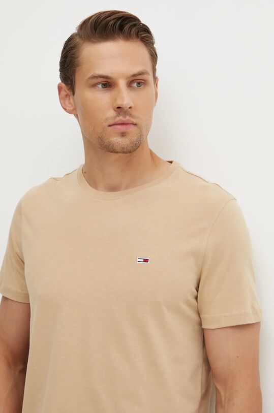 Βαμβακερό μπλουζάκι Tommy Jeans 2-pack DM0DM15381 καφέ
