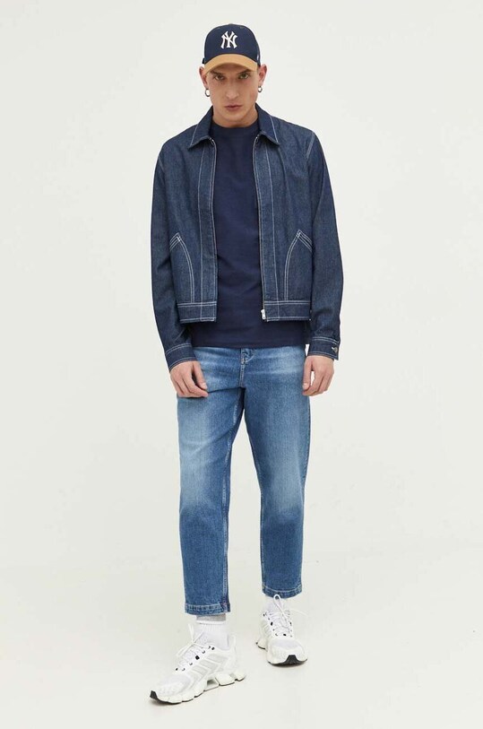 Tommy Jeans t-shirt bawełniany DM0DM16883 granatowy AW23