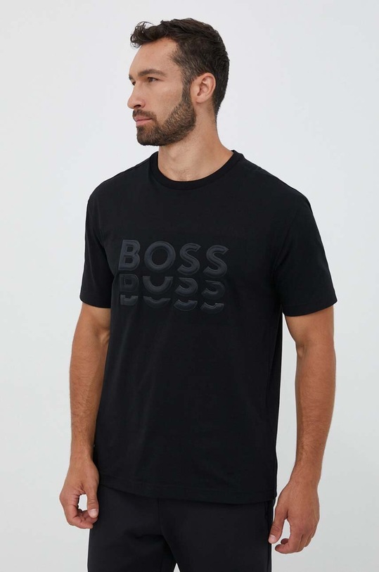 BOSS Green t-shirt bawełniany BOSS GREEN czarny 50495876