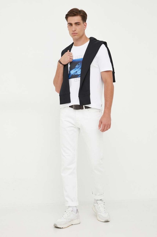 BOSS t-shirt bawełniany 50495689 biały AW23