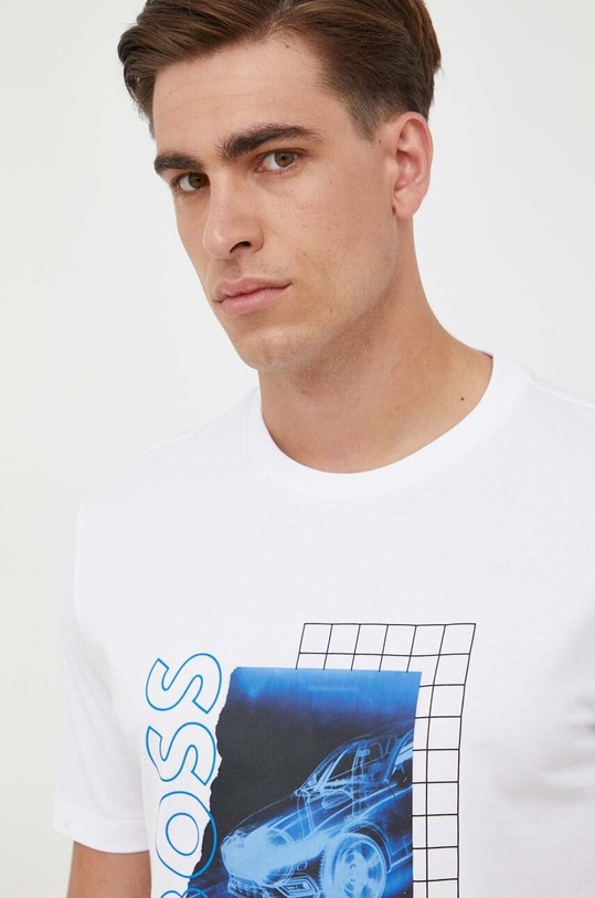BOSS t-shirt bawełniany biały 50495689