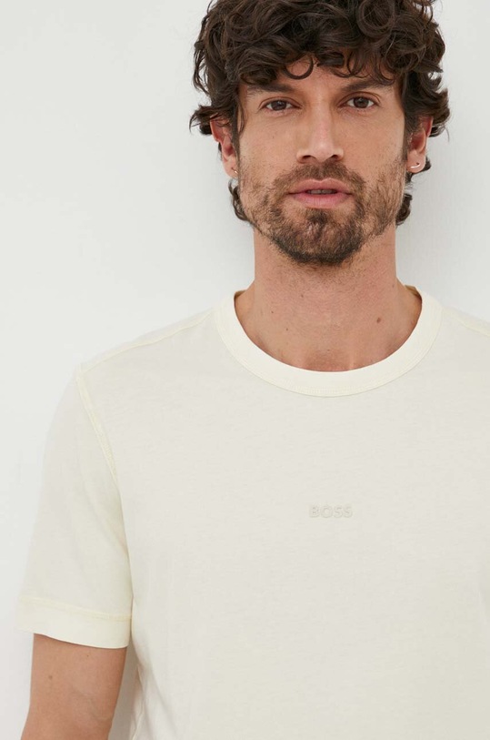 Βαμβακερό μπλουζάκι Boss Orange BOSS ORANGE μπεζ 50502173