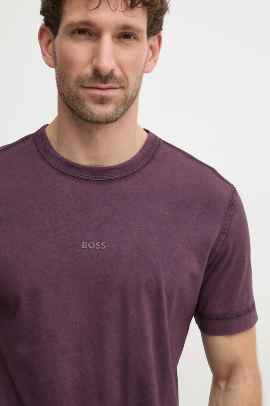 Хлопковая футболка Boss Orange BOSS ORANGE фиолетовой 50502173