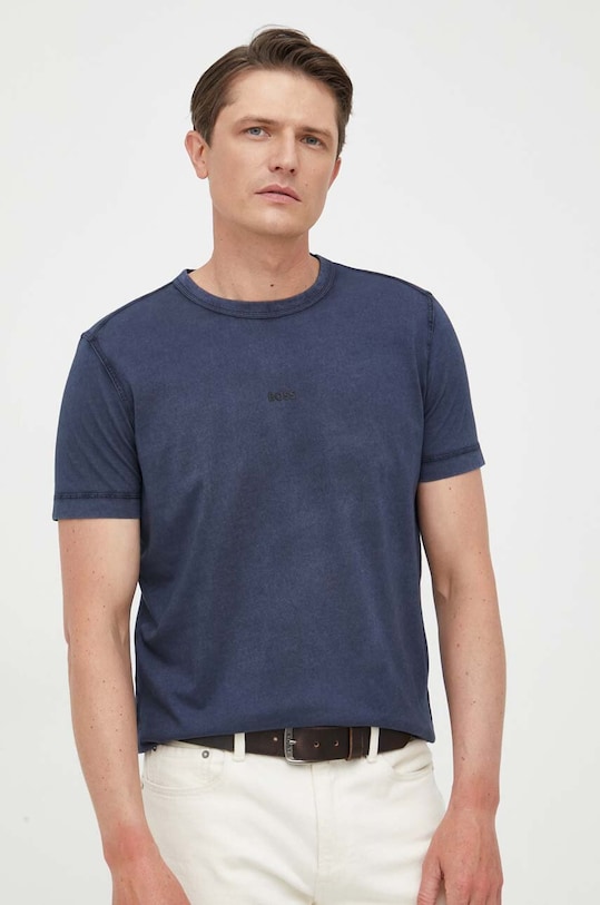 BOSS Orange t-shirt bawełniany bawełna granatowy 50502173