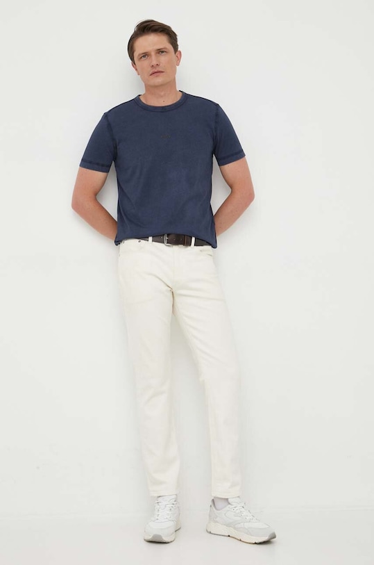 BOSS Orange tricou din bumbac BOSS ORANGE 50502173 bleumarin SS25