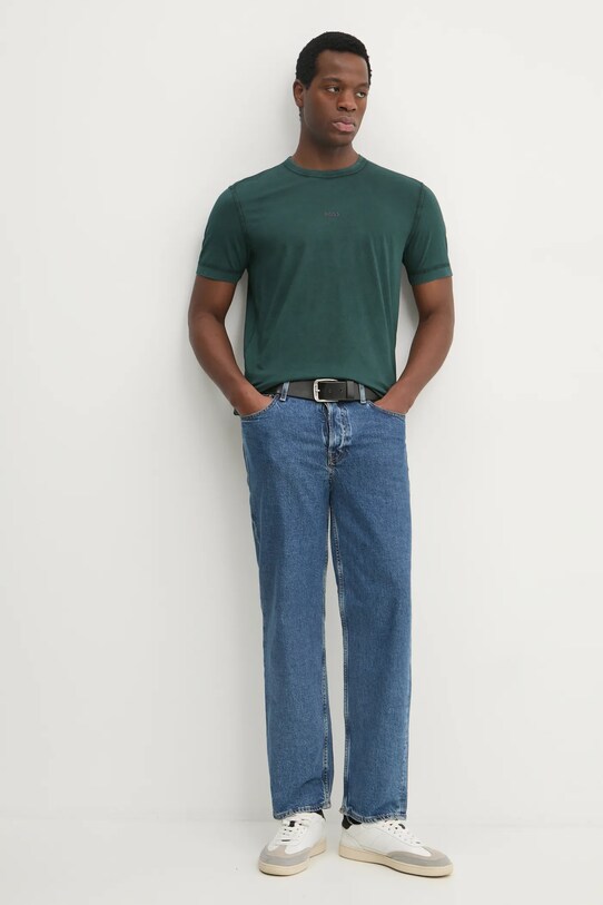 Pamučna majica Boss Orange BOSS ORANGE 50502173 zelena SS25