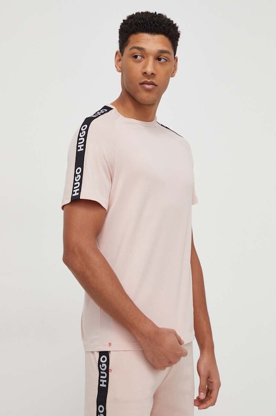HUGO tricou lounge imprimeu roz 50504270