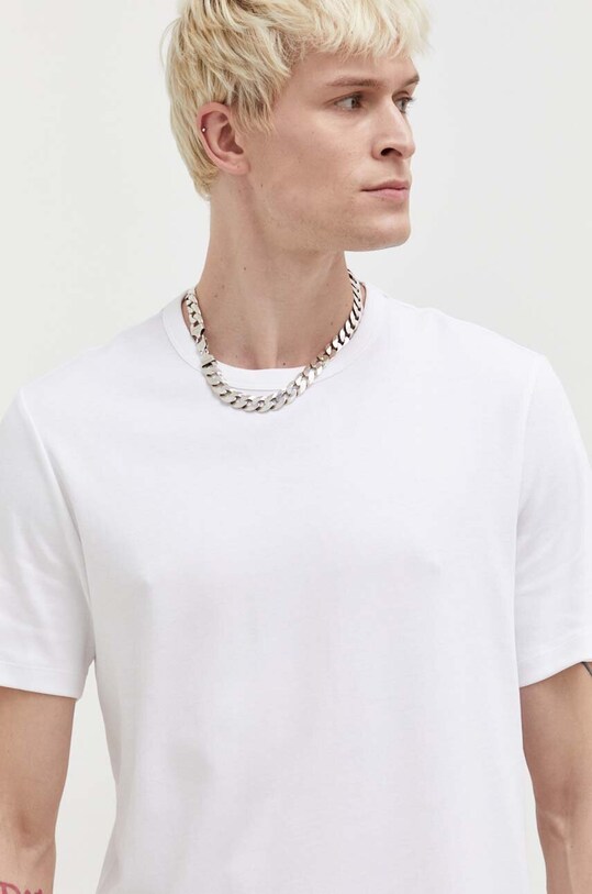 Bavlněné tričko HUGO bílá 50480434