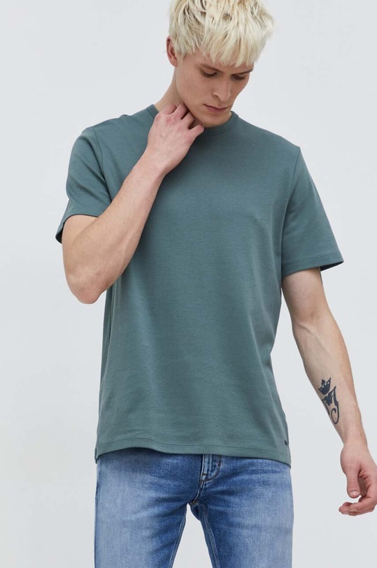 HUGO t-shirt bawełniany 50480434 zielony SS24