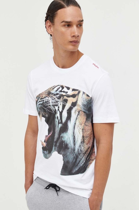 HUGO tricou din bumbac alb 50494577
