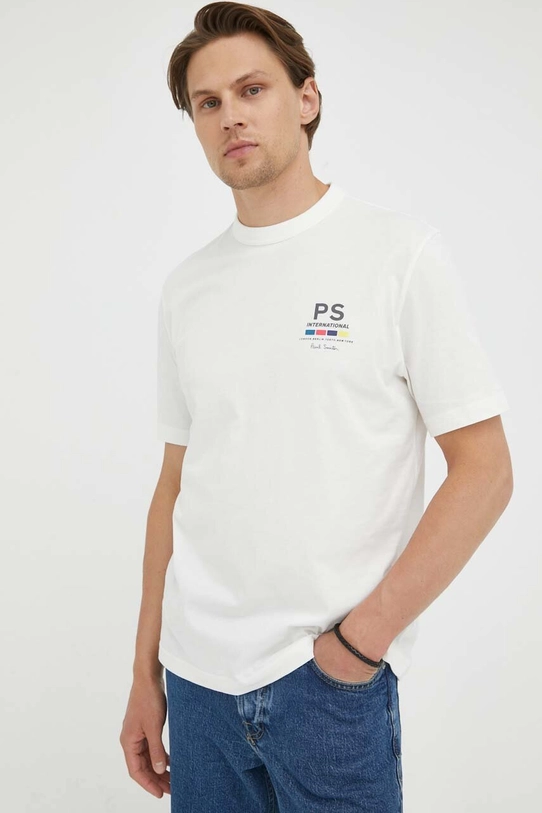 PS Paul Smith tricou din bumbac M2R.220X.LP4044 bej AW23