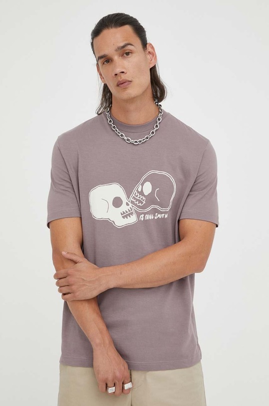 Βαμβακερό μπλουζάκι PS Paul Smith μωβ M2R.924U.LP3880