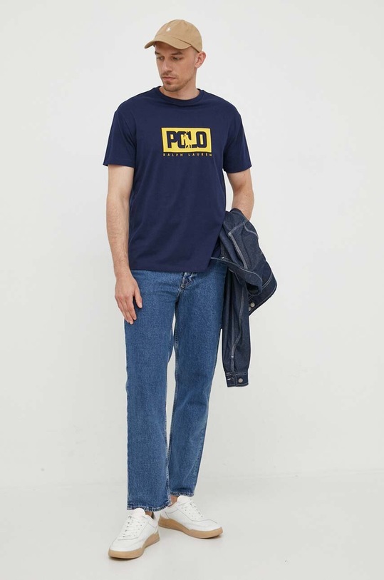 Polo Ralph Lauren t-shirt bawełniany 710909594 granatowy AW23