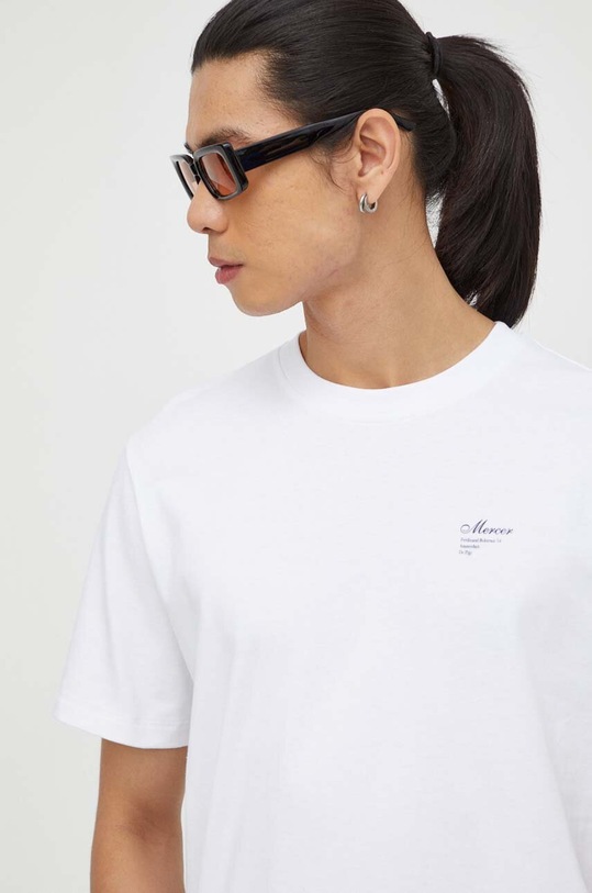 The Mercer Brand t-shirt bawełniany biały MEAP233006