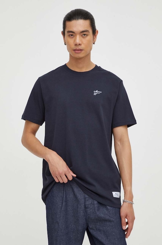 The Mercer Brand t-shirt bawełniany granatowy MEAP233006