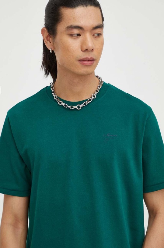 The Mercer Brand t-shirt bawełniany zielony MEAP233006