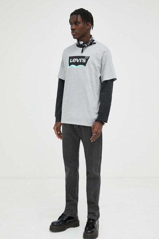 Bavlnené tričko Levi's 16143.0931 sivá AW23