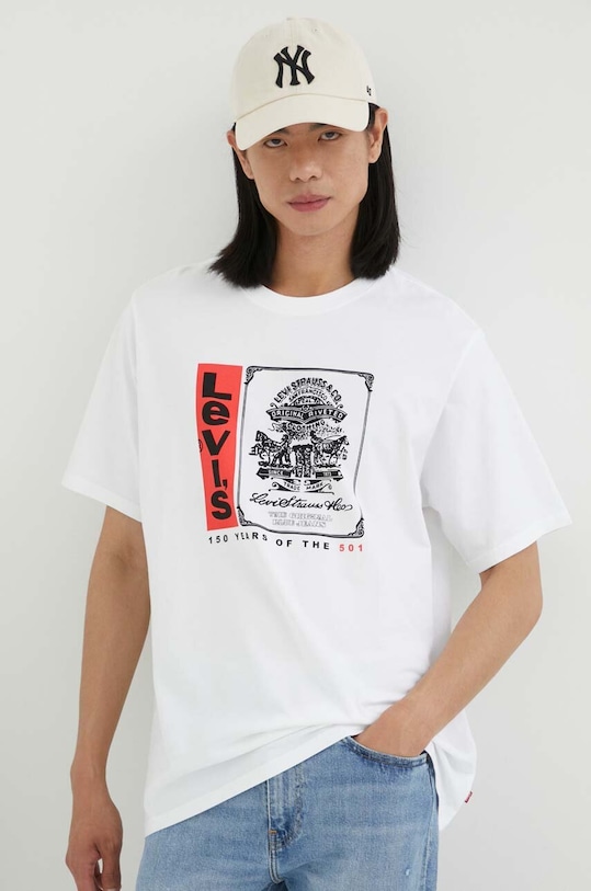 Levi's t-shirt bawełniany nadruk biały 16143.1220