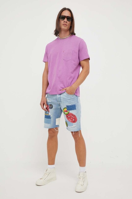 Levi's t-shirt bawełniany 19342.0293 fioletowy AW23