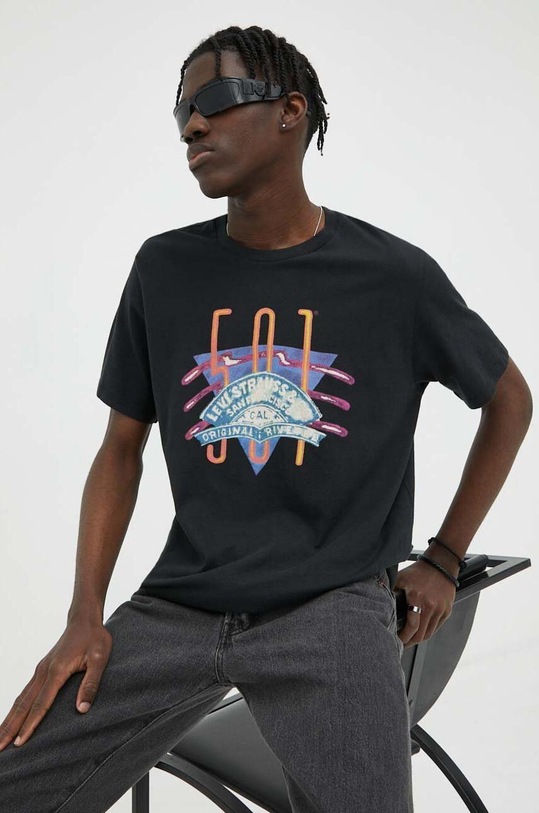 Levi's t-shirt bawełniany 22491.1424 czarny AW23