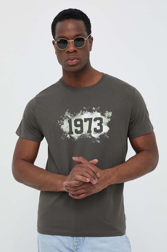 Pepe Jeans t-shirt bawełniany Ovingdean nadruk zielony PM508946.728