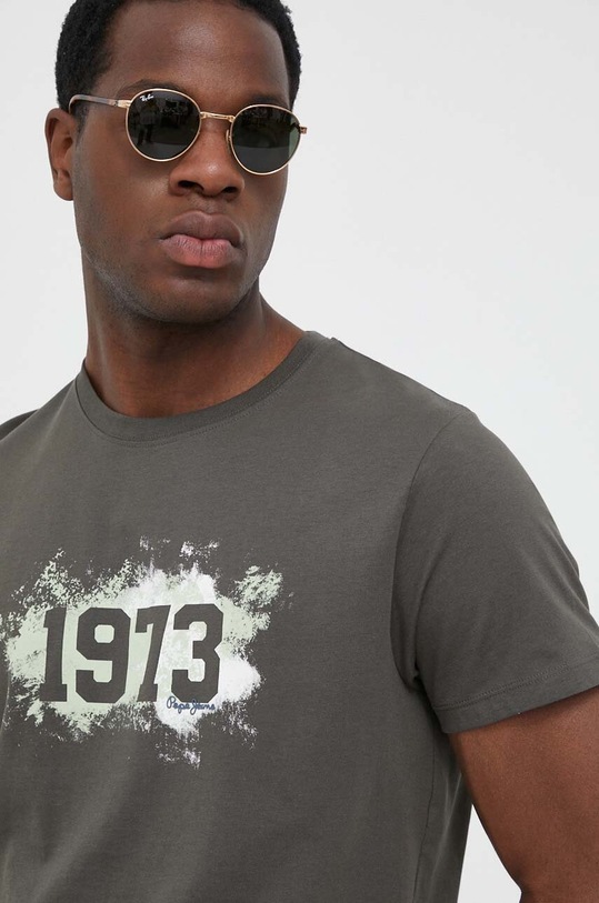 Pepe Jeans t-shirt bawełniany Ovingdean zielony PM508946.728