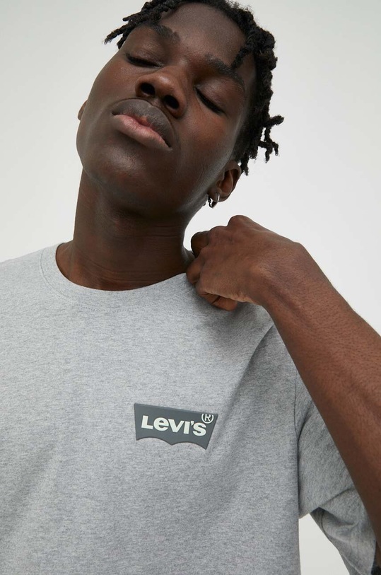 Levi's pamut póló pamut szürke 16143.0952