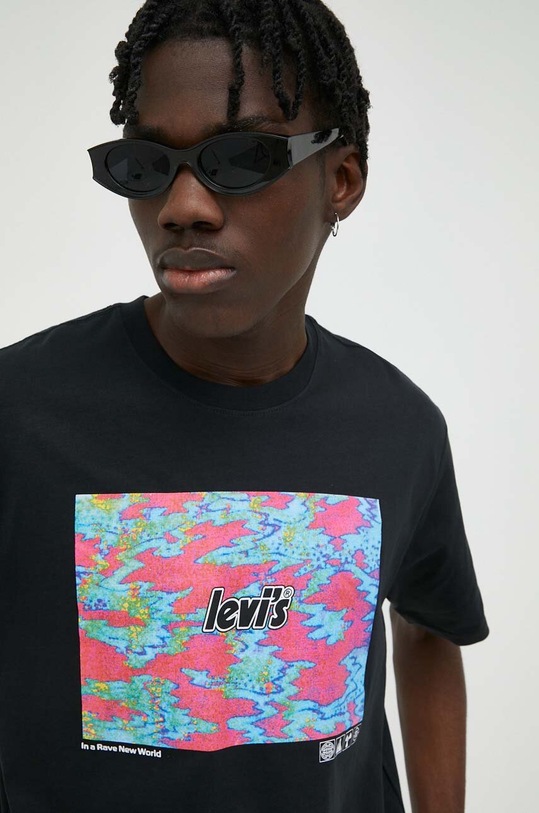 Levi's pamut póló fekete 16143.0985