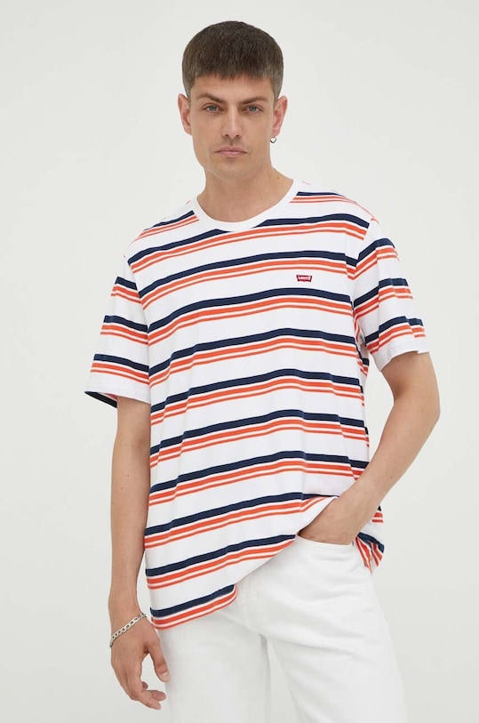 Levi's t-shirt bawełniany wzorzyste biały 56605.0181