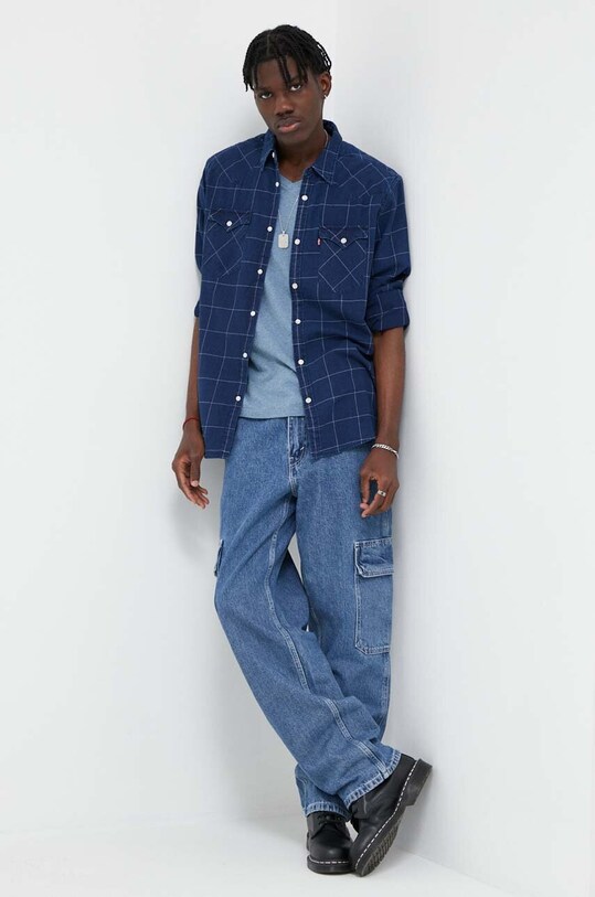 Памучна тениска Levi's 85641.0034 тъмносин AW23